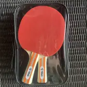 Rally and Roar Table Tennis Ping Pong Paddles x2 Premium Set Red/Black +Zip Case