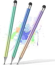 Stylus Pens for Touch Screens, Round Disk Tip Stylus Pen for iPad Compatible with/Tablet/Android/iPad/iPhone/iOS and All Capacitive Touch Screens (Corlorful-3pcs)