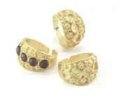 Ring Adjustable Ring Bezel - Gold Plated brass (17mm 7US size - Adjustable 3370