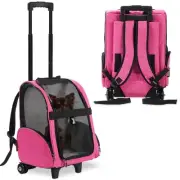 Deluxe Backpack Pet Travel Carrier with Double Wheels for Pets up to 10 Pound...