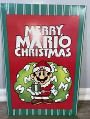 1989 Nintendo Super Mario Bros Santa Merry Mario Christmas Gift Box NES