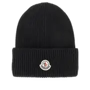 [MONCLER] MONCLER Wool and cashmere tricot beanie hat Man One Size One Size Black