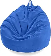 UYSOFRCV Bean Bag Gaming Chair Slipcover, Washable Premium Soft Corduroy, Stuffed Animal Storage Memory Foam Sack Beanbag Case for Adults Kids Teens,Blue,85 * 110cm