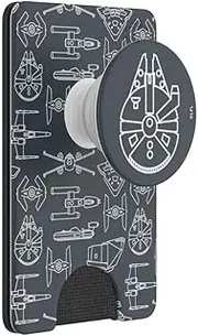PopSockets PopWallet+ with Integrated Swappable PopTop for Smartphones and Tablets - Millenium Falcon