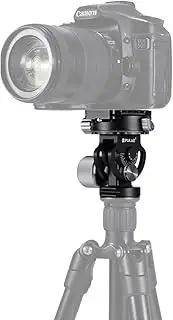 Camera Tripod Travel Monopod Easy to Install Camera Accessories 2-Way Pan/Tilt Tripod Head Panoramic Photography Head with Quick Release Plate & 3 Bubble Level