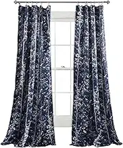 Lush Decor Forest Window Curtain Panel (Set of 2), 84 x 52, Navy