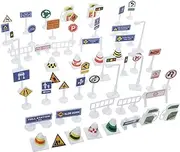 Vaguelly Mini Road Traffic Signs Toy Construction Site Signs for Boys and Girls Playset
