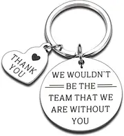 [Tecreo] Boss Coach Appreciation Gifts Team Gift Keychain "We wouldn't be the team that we are without you" Thank You Gift Keychain for Coach, Boss, Coworker, silver, M
