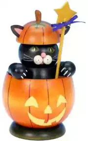NEW IN BOX Ulbricht Halloween Cat w/Pumpkin -German Smoker/Incense Burner 35-485