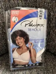 New! 20/27 Wirefree PLAYTEX 18 HOUR Sensational Support Bra, 38DD White