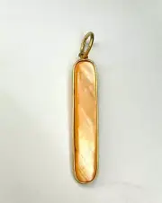 Natural mother of pearl Gold Charm Pendant -18k Solid Gold Handmade Necklace