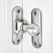 Wocoe 3 Packs Silvery Barn Door Locks,Adjustable 90/180 Degree Flip Latch Hardware,Premium Zinc Alloy for Enhanced Privacy and Security on Barn Door,Windows,Garden Entrances,Cabinets,and Sliding Door