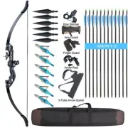 Archery Hunting 54" Takedown Recurve Bow & 12x Arrow & Broadheads & Quiver Bag