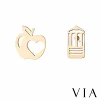 在飛比找momo購物網優惠-【VIA】白鋼耳釘 白鋼耳環 不對稱耳環/個性系列 蘋果鉛筆