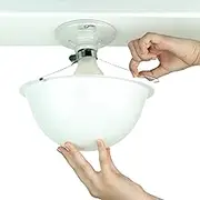 EZ Shade Ceiling Light Cover, Bulb Exposed Shade, Clip on Light Shade,White 001