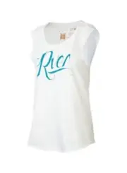 Rvca GT RVCA TANK Marshmallow White Teal Logo Graphics Junior's Tank Top