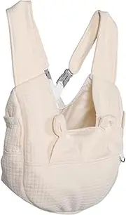 VANZACK Portable Pet Carrier Backpack for Small Medium Dogs Cats Comfortable Crossbody Design with Breathable Mesh for Hiking and Travel Beige
