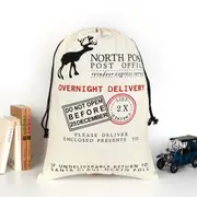 Jumbo Natural Cotton Christmas Drawstring Canvas Sack