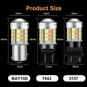 Dual Color 1157 BAY15D P21/5W Led T20 7443 W21/5W Led Bulb T25 3157 P27/7W Car DRL Turn Signal Lamp Auto Lights Bulb 12V white/yellow 3157 T25 P27/7W