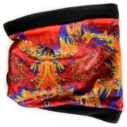 Art Fractal Neck Warmer Gold Red Fibonacci Inspired Apparel Skiing Snowboard NWT