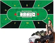 Texas Hold'em Mat, Poker Table Mat, Poker Table Mat Thick Rubber Tablecloth Non-Slip Game Layout Mat - Tabletop Non-Slip Pad for Home Entertainment, Board Game Room, Family Night