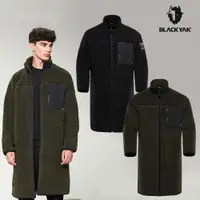 在飛比找PChome24h購物優惠-【BLACKYAK】GRIZZLY刷毛長版外套(深橄綠/黑色