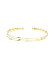 Meshmerise 0.06 ct. tw. Diamond 18K Gold Over Silver Bangle Bracelet