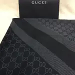 二手正品 GUCCI雙色圍巾保證正品140X140(深灰）現貨供應