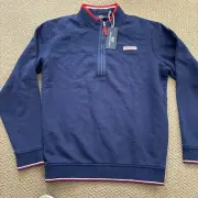 Vineyard Vines Shep Shirt Flag Patch Zip Pullover New! Small