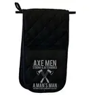 Axe Man Wood Splitting Strong And Determined Mitt Glove Mitts Double Oven Gloves