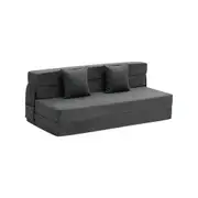 VEVOR Folding Sofa Bed 3-in-1 Foldable Couch Bed with 2 Pillows Dark Grey Queen