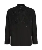 floral-sequin embellished shirt 50,52,54 black