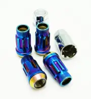 Wheel Mate Muteki SR45R Lug Nut Kit Lock Set 12x1.50 45mm - Burned Blue For Neon