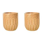 2x Urban Products The Dash Pot Planter Garden Decor Planting Box Mustard 13cm