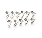 WHOLESALE 11PC 925 SOLID STERLING SILVER PINK ROSE QUARTZ RING LOT T612