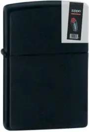 Zippo 218 black matte Lighter + FLINT PACK