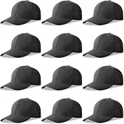 [NOBONDO] 12 Pack Unisex Baseball Caps - Bulk Wholesale Blank Plain Adjustable Hats for Men & Women