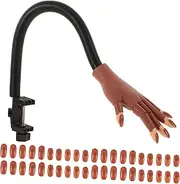 Ipetboom Flexible Manicure Prosthetic Hand for Acrylic Nails Practice Nail Art Training Tool Hand Model Moving Joints