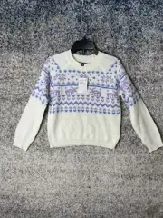 Freshman 1996 Crewneck Sweater Ivory Girls Size 7/8 K734 FAIR ISLE