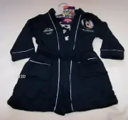 Carlton Blues AFL Boys Navy Blue Embroidered Fleece Dressing Gown Size 3 New