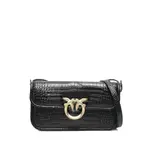 [Pinko] Pinko Crocodile-embossed Leather Cross Body Bag ONE SIZE BLACK/GOLD