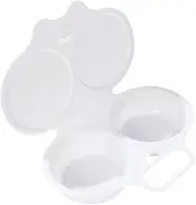 Microwave Egg Poacher - 2 Eggs Microwave Poached Egg Makers | PP Microwave Poached Egg Steamer, Microwave Egg Steamer, Round Poached Eggs, Eggs Steamer for Home, Kitchen, Breakfast