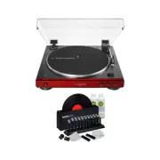 Audio-Technica AT-LP60XBT Bluetooth Turntable Red with Knox Vinyl Cleaning Kit