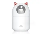 Cool Mist Usb Humidifier With Adjustable Mist Mode, 300Ml Water Tank Lasts Up To 8 Hours, 7 Color Led Lights Changing, Waterless,White