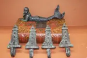 (5), Antique-look Mermaid Home Decor,Mermaid Shelf Figurine Lighthouse Wall Hook