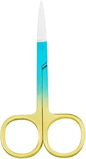 Eyebrow Scissors Stainless Steel Nose Hair Beauty Tool for Makeup Use, Blue Golden