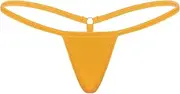 [Vxuxlje] Women's Solid Color Micro Thongs Stretchy Low Rise Mini T-Back G-Strings Underwear