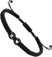 [Generic] Braided Initial Bracelets For Men,Bracelets For Couples With Heart Design - Initial Charm Bracelet, Mens Initial Bracelet, Braided Drawstring Bracelet For Boys Girls