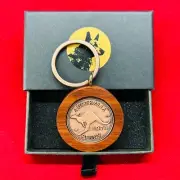 Jarrah Penny Keyring with an Australian penny of your choice in Gift Box