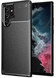 [HEYUS] for Samsung Galaxy S22 Ultra 5G Case, Protective Carbon Fiber Case Cover Compatible with Samsung Galaxy S22 Ultra 5G Lightweight Ultra Thin Slim